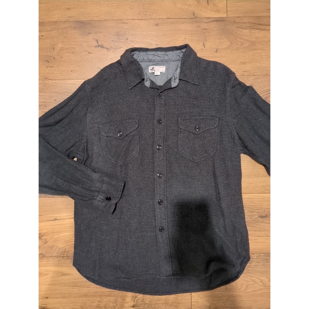 Wallace & Barnes Shirt Mens L Gray J CREW Heavy Shacket Work Chore Charcoal‎